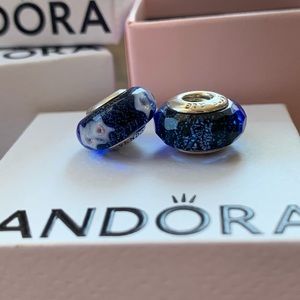 Retired Pandora Star and Faceted Murano Charm (set)